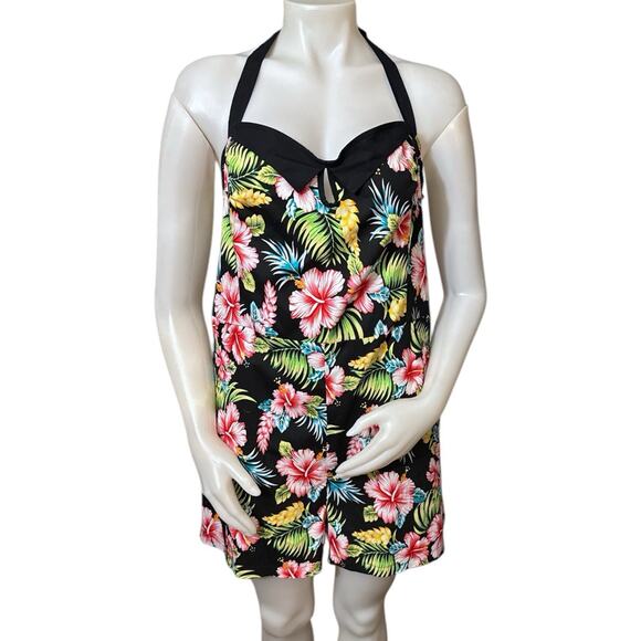 Sourpuss Pants - Sourpuss Romper Hawaii Floral Halter romper Size XXXL